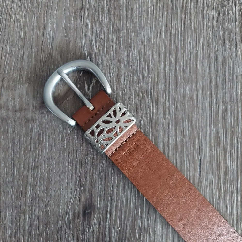 Relic Brown Faux Leather Belt Size Large